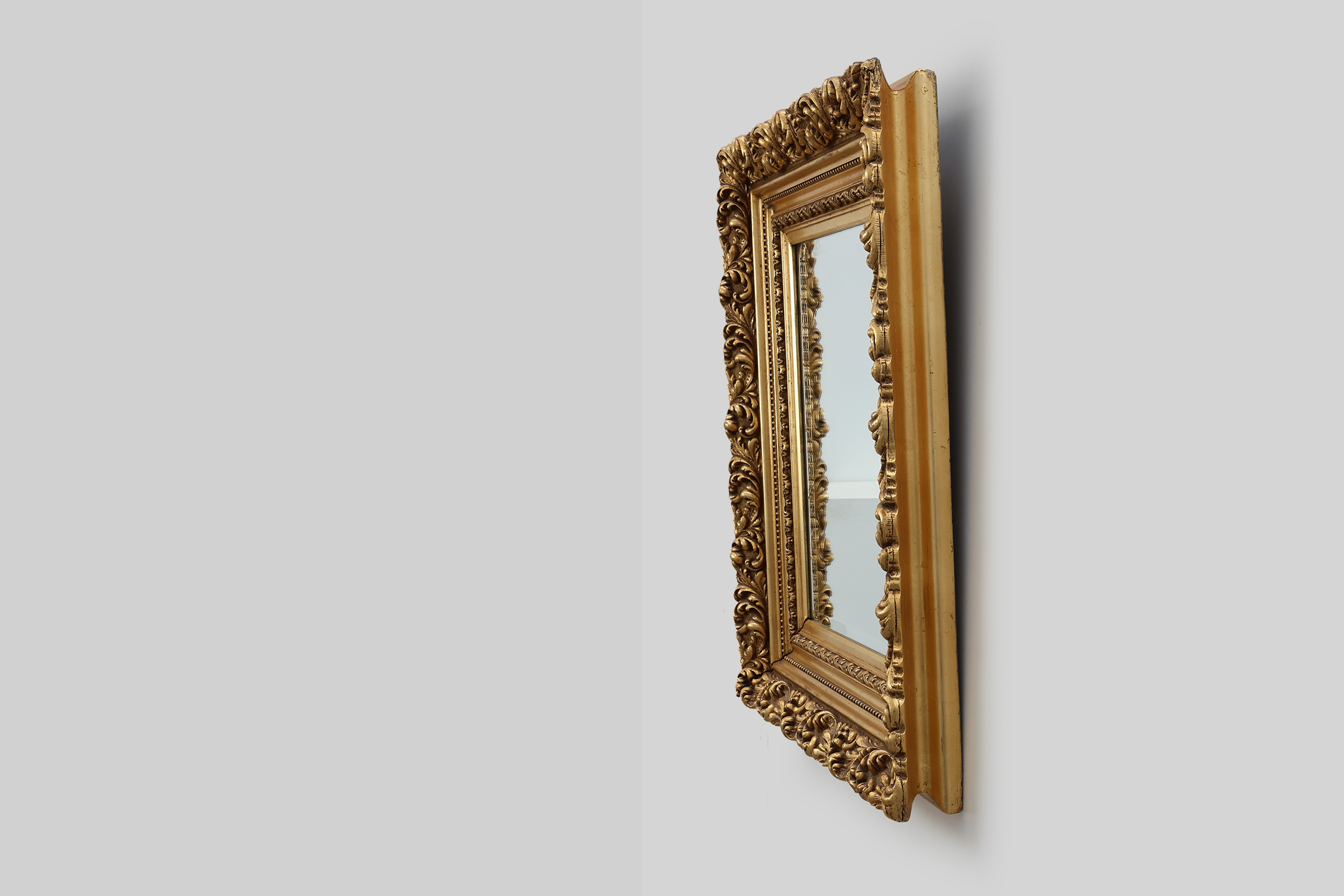 Baroque style giltwood mirror with acanthus carvings, France ca. 1880thumbnail